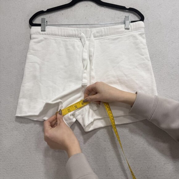 Frank & Eileen Sweat Shorts Womens Small White French Terry Drawstring Lounge - Picture 6 of 9